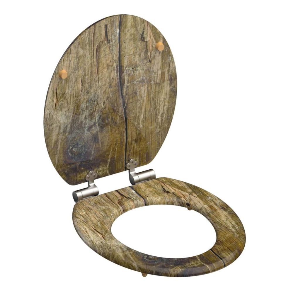 Schutte - SCHÜTTE Siège de toilette Solid Wood MDF Marron - Abattant WC