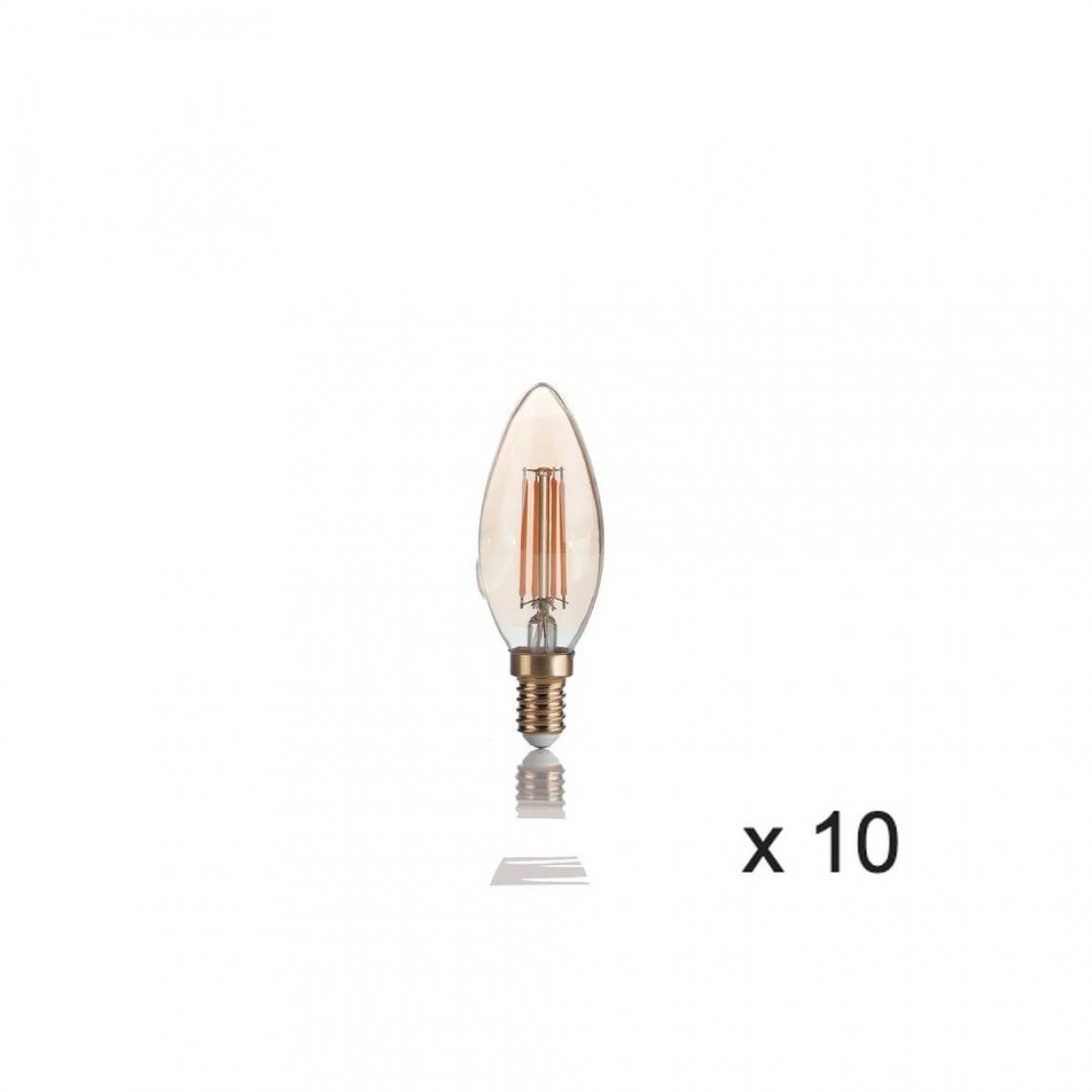 Ideal Lux - Ampoule (x10) 4W E14 Ambré D3,5 151649 - Ampoules LED