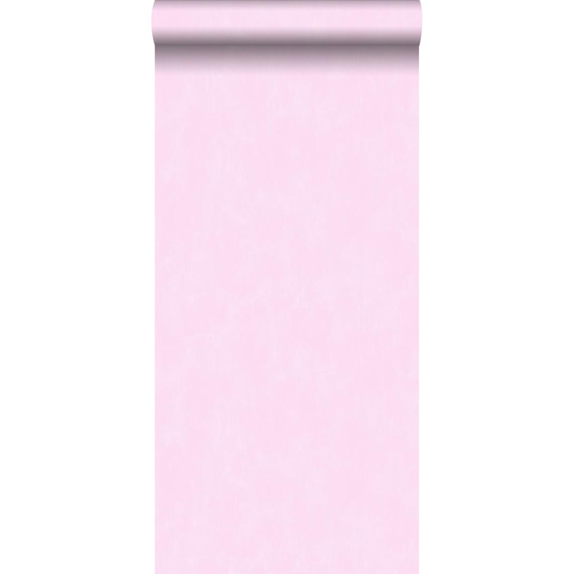 ESTAhome - ESTAhome papier peint uni à effet pictural rose - 136403 - 53 cm x 10,05 m - Papier peint