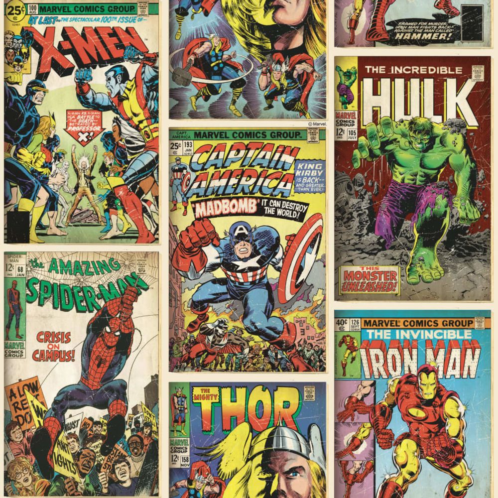 Kids At Home - Kids at Home Papier peint Marvel Action Heroes - Papier peint