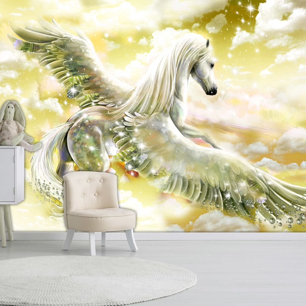 marque generique - 200x140 Papier peint Animaux Admirable Pegasus (Yellow) - Papier peint