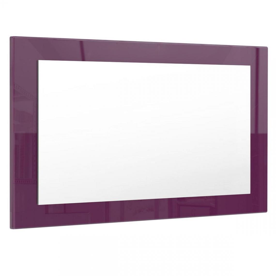Mpc - Miroir mûre brillant (HxLxP): 45 x 89 x 2 - Miroir de salle de bain