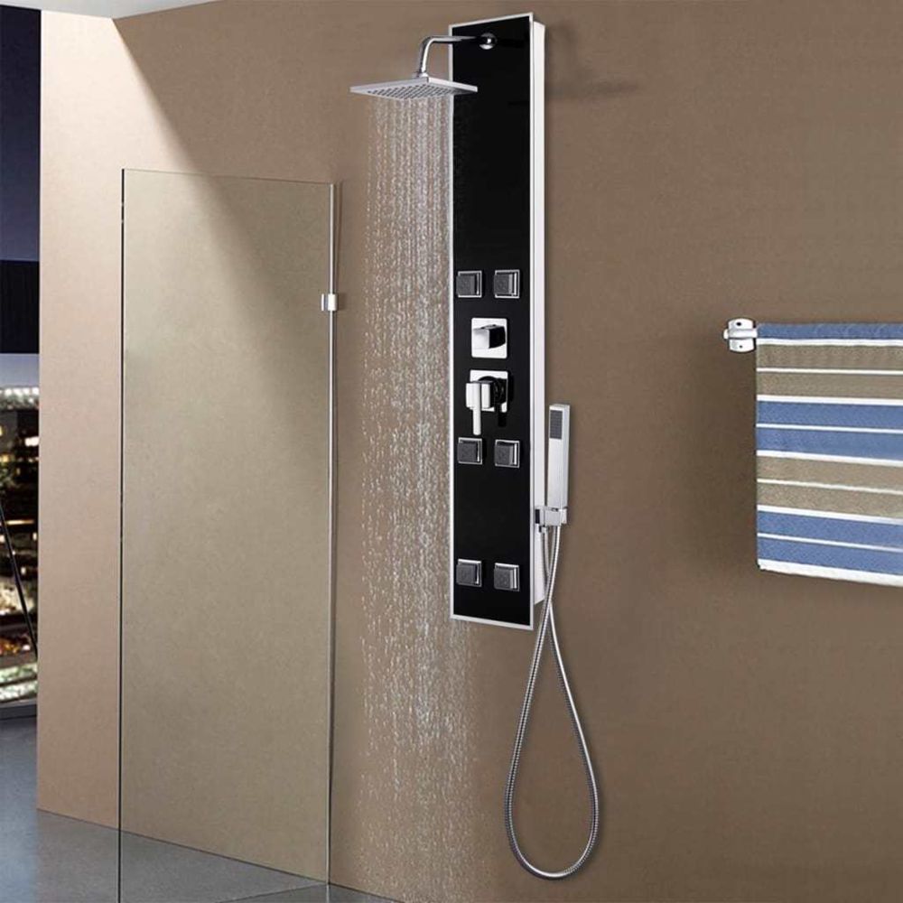 Vidaxl - Panneau de douche Verre 18 x 42,1 x 120 cm Noir - Pièces de douches - Jets pour baignoires et douches | - Cabine de douche