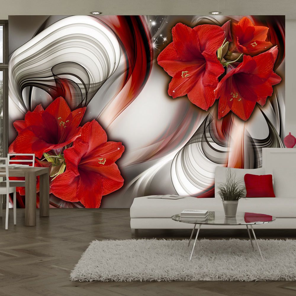 Bimago - Papier peint - Amaryllis - Ballad of the Red - Décoration, image, art | Fleurs | - Papier peint