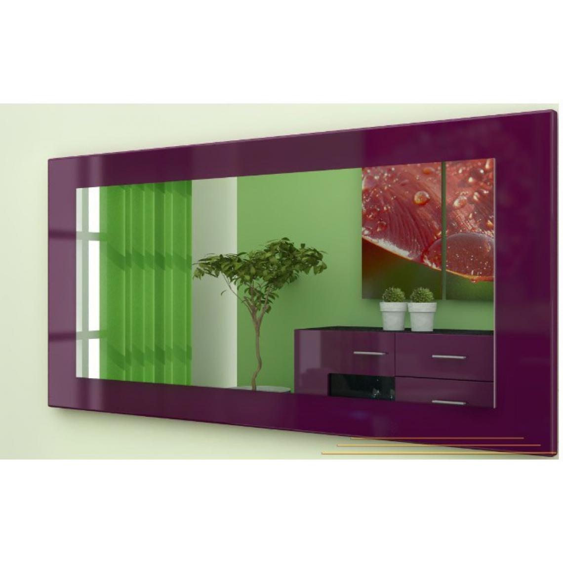 Mpc - Miroir laqué haute brillance violet 89 cm - Miroir de salle de bain