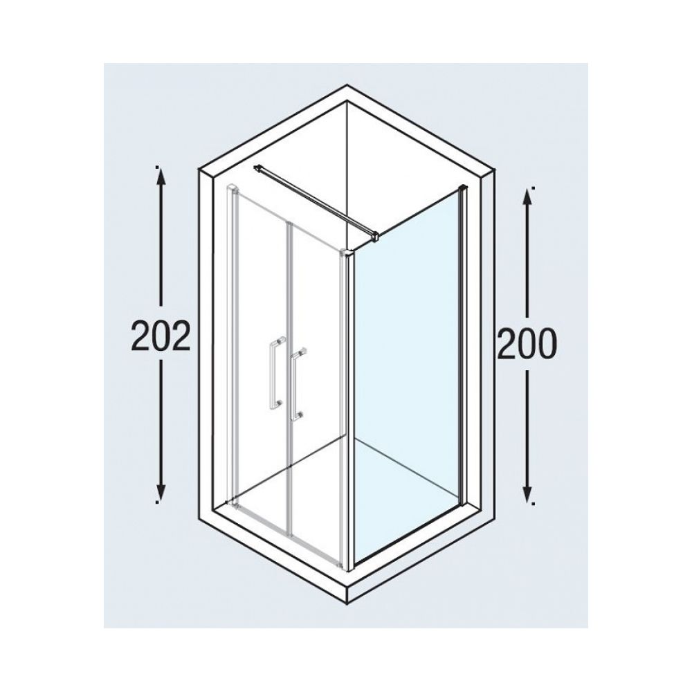 Novellini - Paroi latérale Young 2.0 F2B 77-79 cm verre Transp prof Silver - Lave main pour toilettes