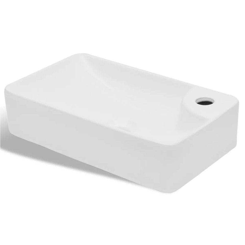 marque generique - Icaverne - Lavabos reference Lavabo à trou pour robinet céramique Blanc pour salle de bain - Lavabo