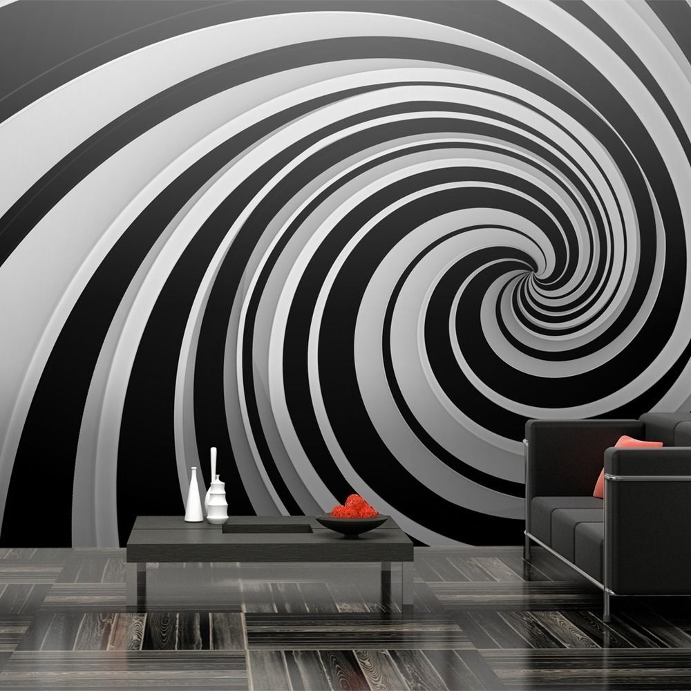 Artgeist - Papier peint XXL - Black and white swirl - Papier peint