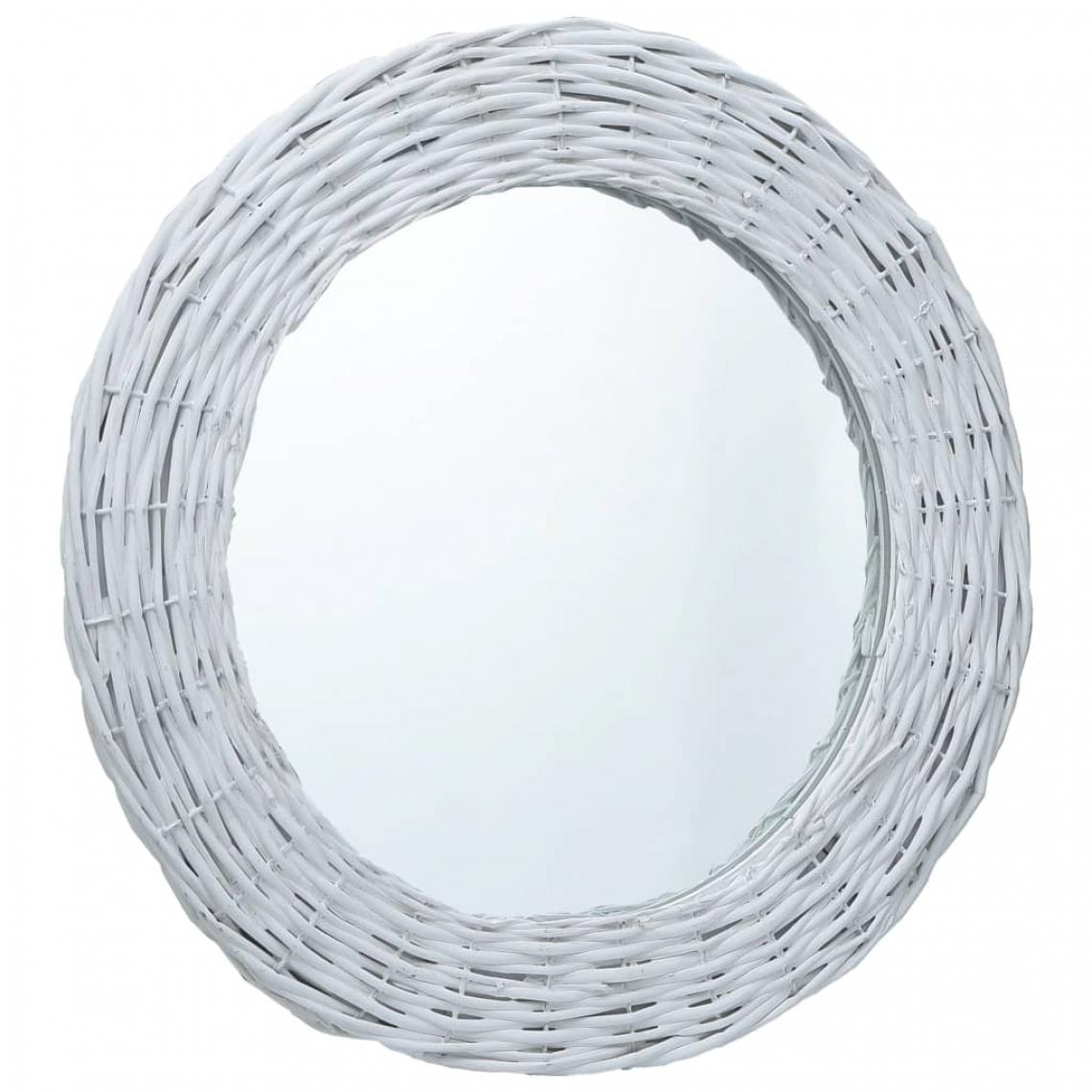 Icaverne - Icaverne - Miroirs collection Miroir Blanc 80 cm Osier - Miroir de salle de bain