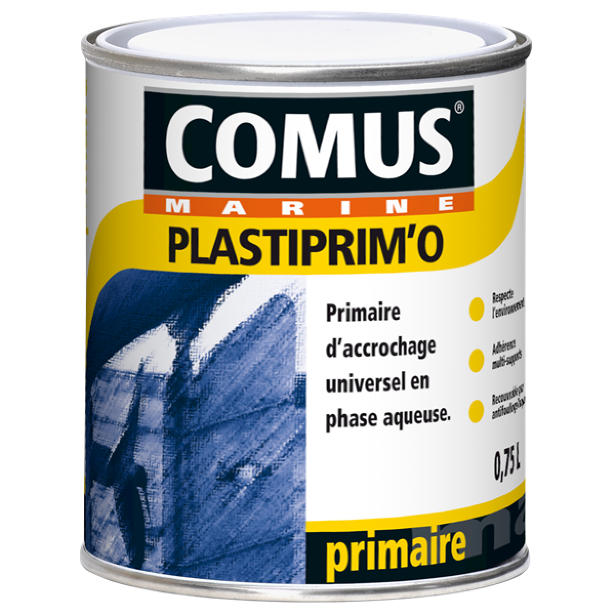 Comus - PLASTIPRIM'O Gris perle 0,75L - Primaire universel mono-composant en phase aqueuse - COMUS MARINE - Peinture extérieure