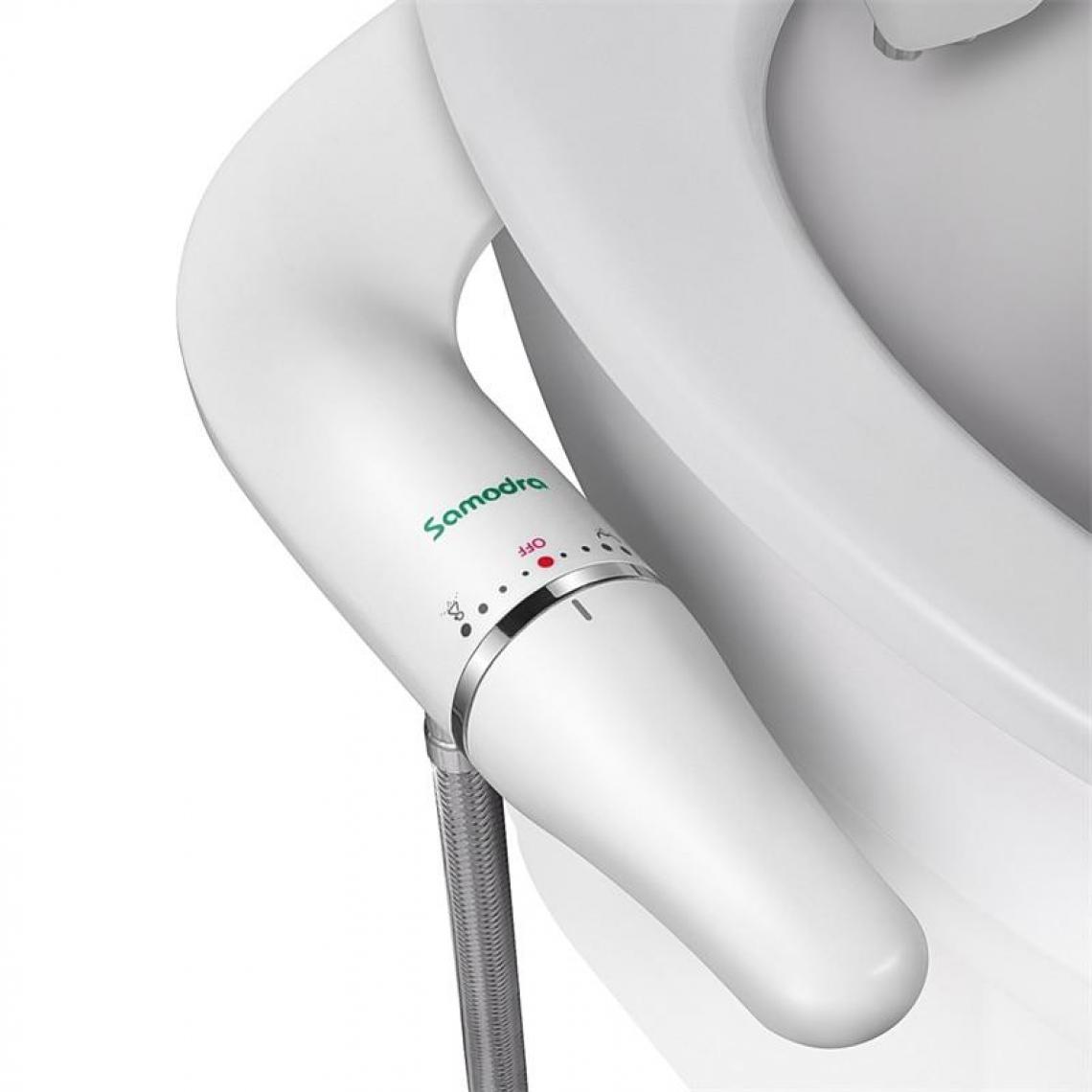 Justgreenbox - Fixation de siège de toilette ultra-mince avec entrée en laiton à pression d'eau réglable, EU la norme 3/8 - Abattant WC