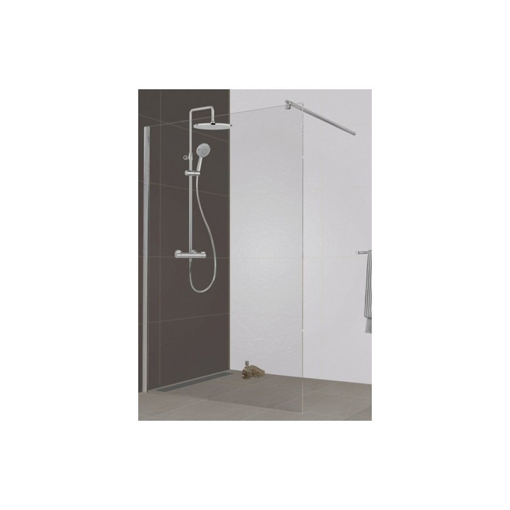 Leda - Paroi de douche à l'italienne Open 2 - verre transparent - 140 cm - Cabine de douche