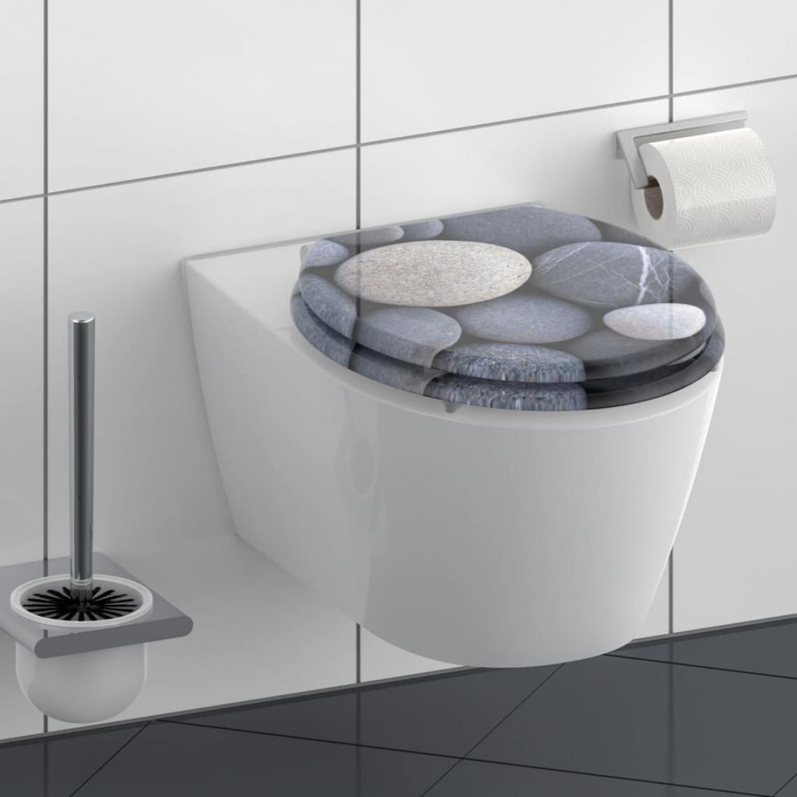 Schutte - SCHÜTTE Siège de toilette avec fermeture en douceur GREY STONE - Abattant WC