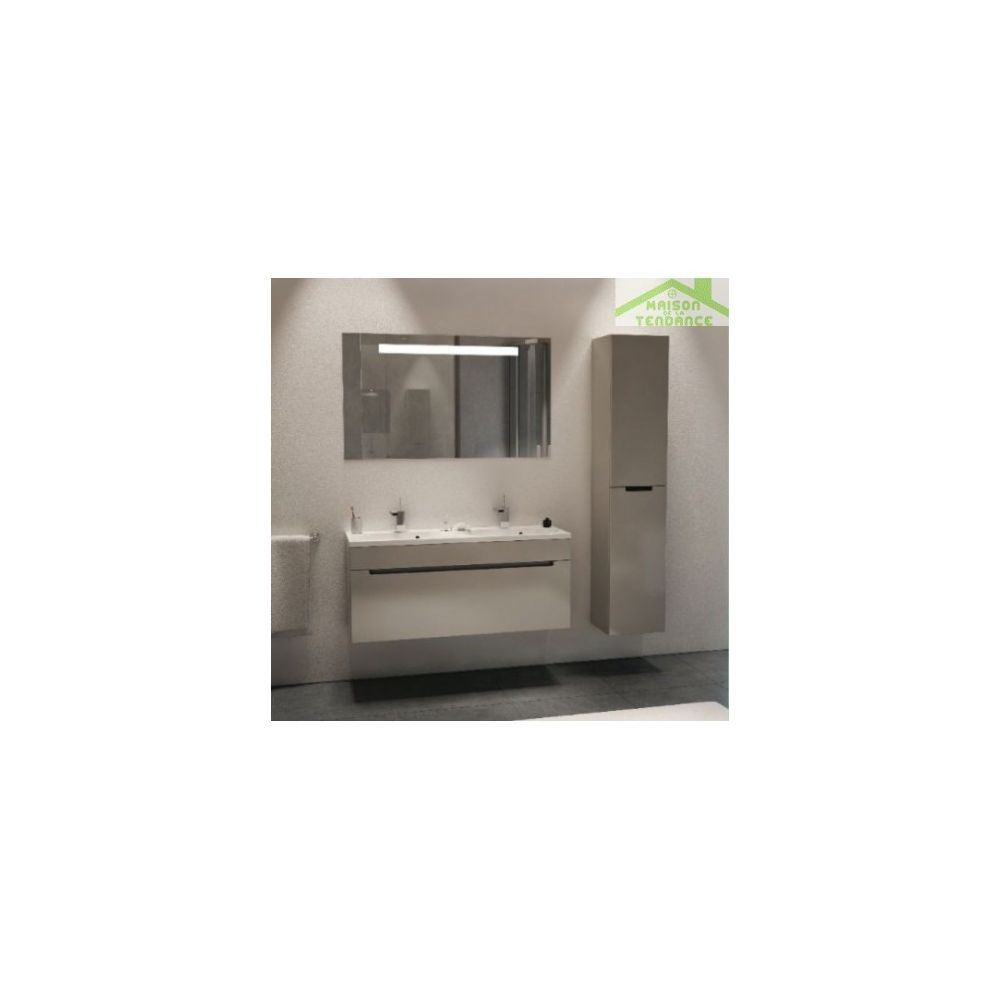 Riho - Ensemble meuble & lavabo RIHO ENNA SET 42 100x38 H 53,5 cm - Bois laqué brillant - Lavabo