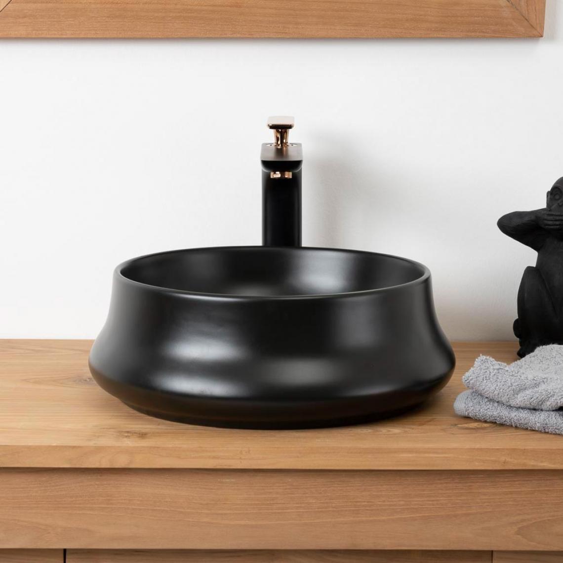 Wanda Collection - Vasque en céramique noir Axel 41cm - Vasque