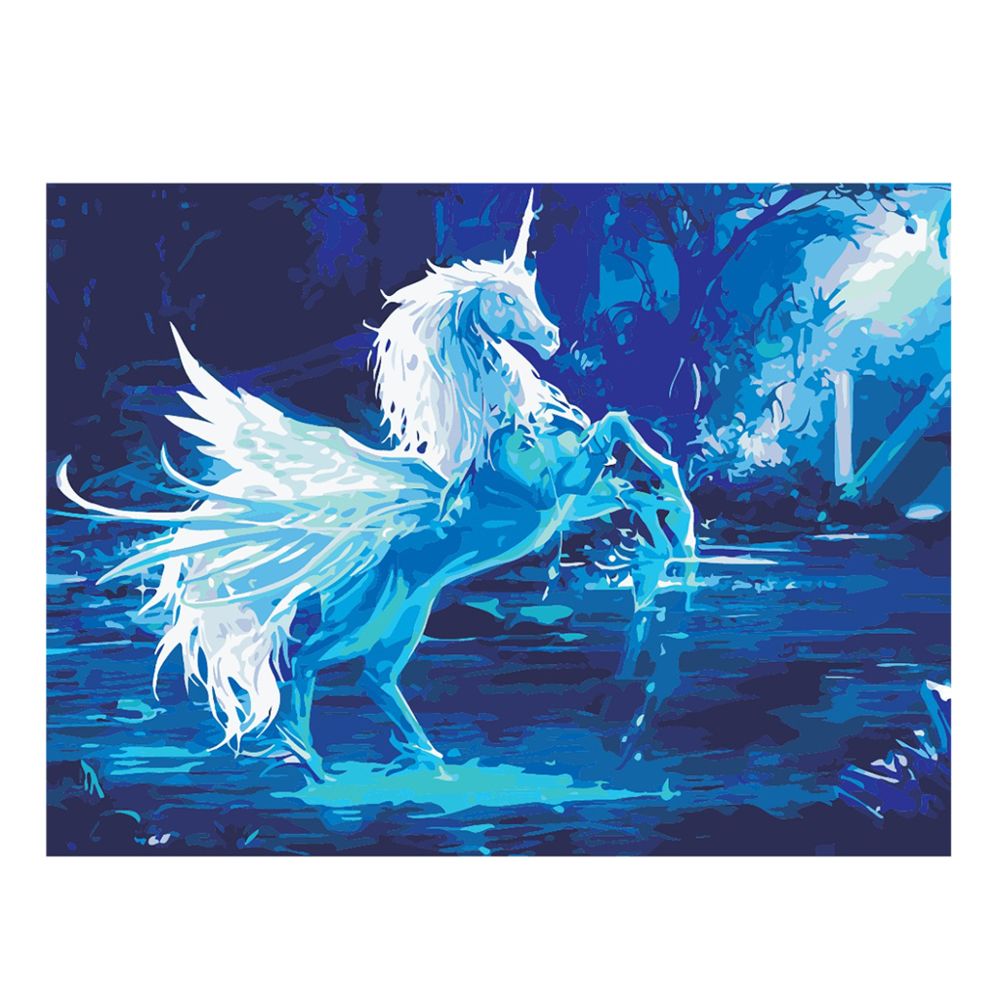 marque generique - peinture en acrylique diy par numéro kit toile tableau peinture peinture -unicorn - Fibre de verre & papier à peindre