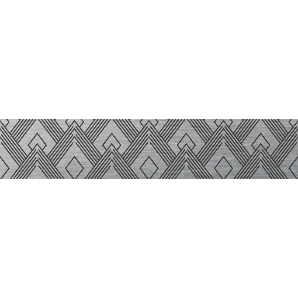 Cpm - Crédence adhésive en aluminium Art déco - L. 20 x l. 90 cm - Noir - Fond de hotte