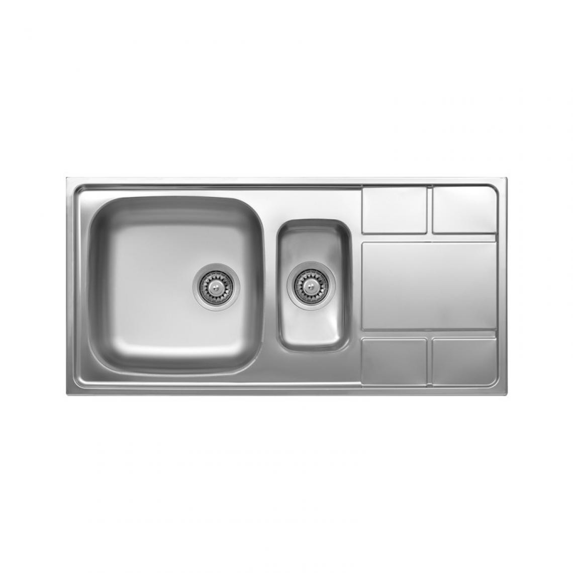 Webmarketpoint - Évier et vasque en acier à encastrer à droite 50x100 cm - Evier