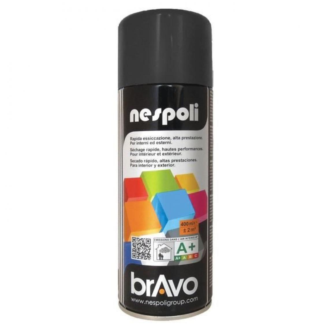 Nespoli - NESPOLI Aerosol peinture professionnelle effet satine noir 400mL - Peinture & enduit rénovation