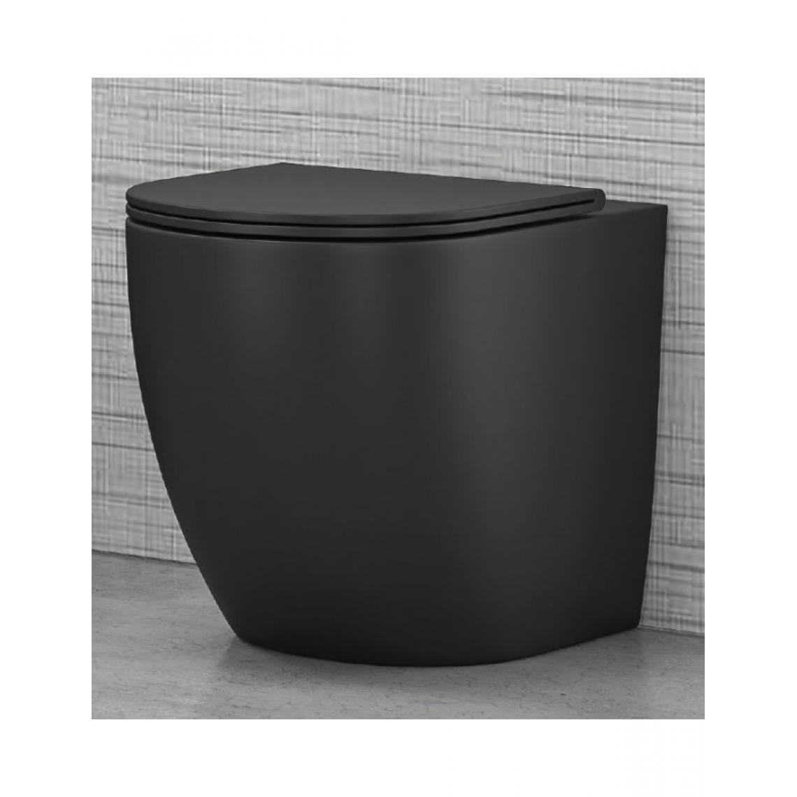 Karag - WC Rimless MILOS 57x36x38 cm à poser avec abattant soft-close - Noir - WC