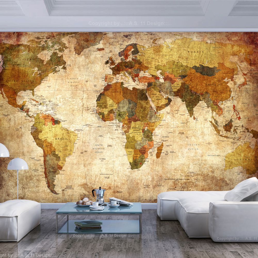 Pegane - Papier peint Old World Map - 150 x 105 cm -PEGANE- - Papier peint