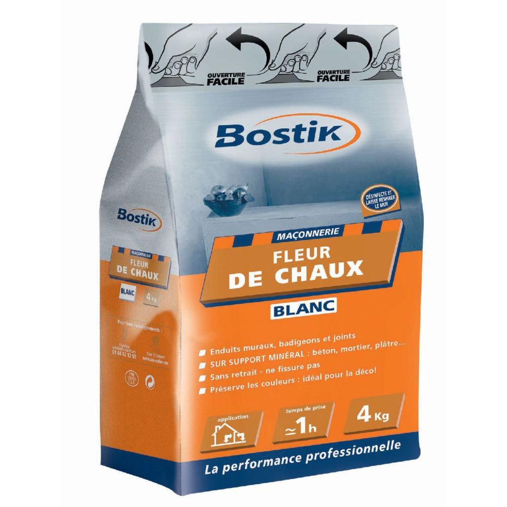 Bostik - Fleur de chaux Bostik Sac 4kg - Produit préparation avant pose