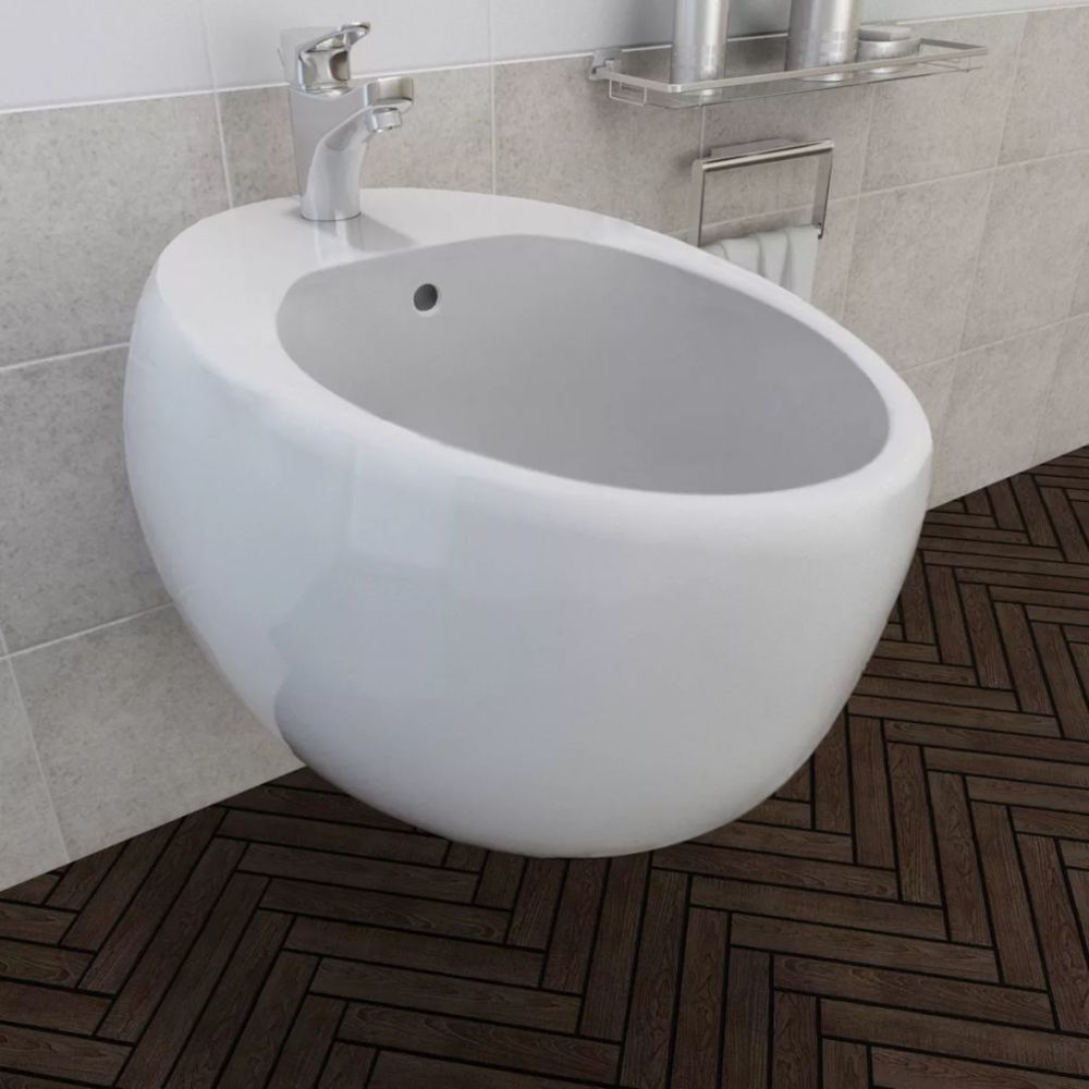 marque generique - Contemporain Toilettes et bidets ligne Oulan-Bator Bidet suspendu en céramique sanitaire blanc - Bidet