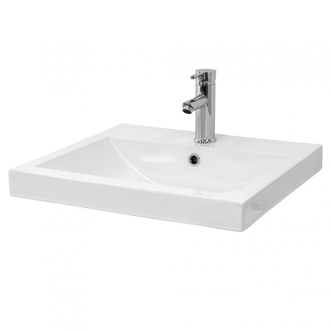 ML-Design - Lavabo en céramique salle de bain lavabo á poser rectangulaire 54,5x16x41,5 cm - Lavabo