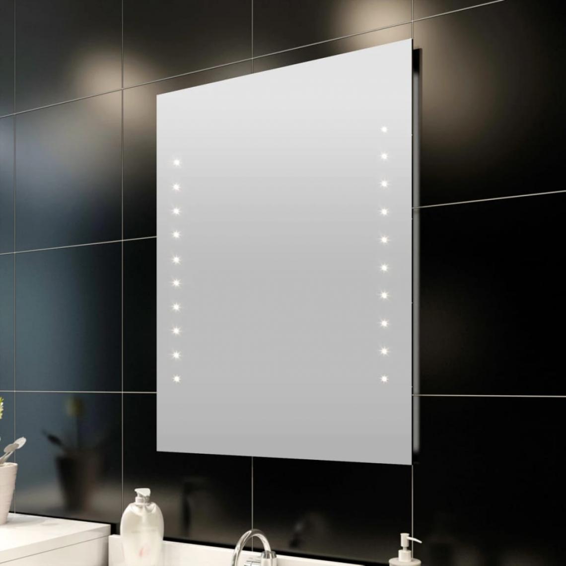 Chunhelife - Miroir de salle de bain avec lumières LED 60 x 80 cm (L x H) - Miroir de salle de bain
