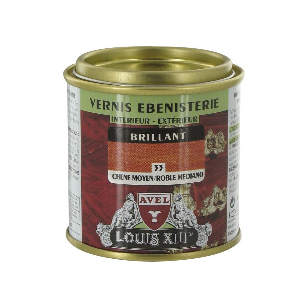 Avel - Vernis ébénisterie - Brillant - Chêne moyen - 125 ml - AVEL - Produit de finition pour bois