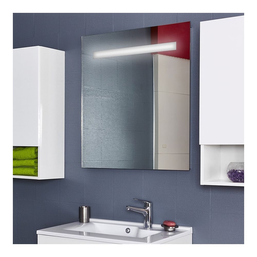 Creazur - Miroir LED rétro éclairé MIRLUX - 70x80 cm - avec interrupteur sensitif - Miroir de salle de bain