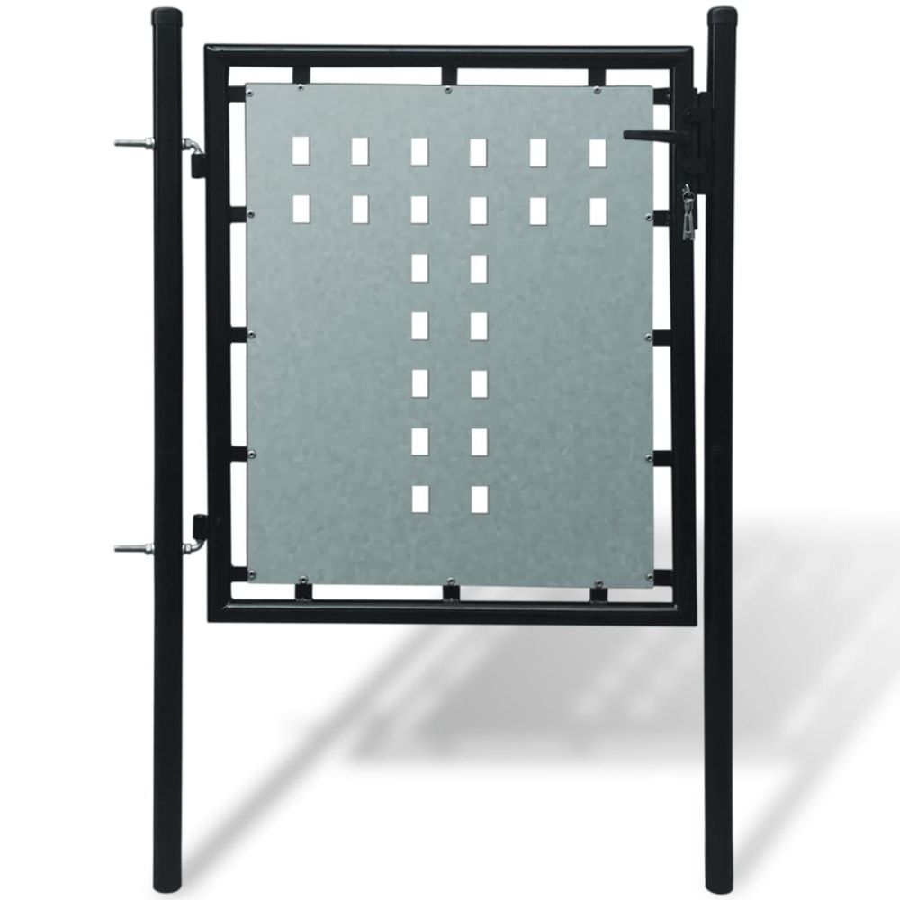 Vidaxl - vidaXL Portail simple de clôture Noir 100x150 cm - Portillon