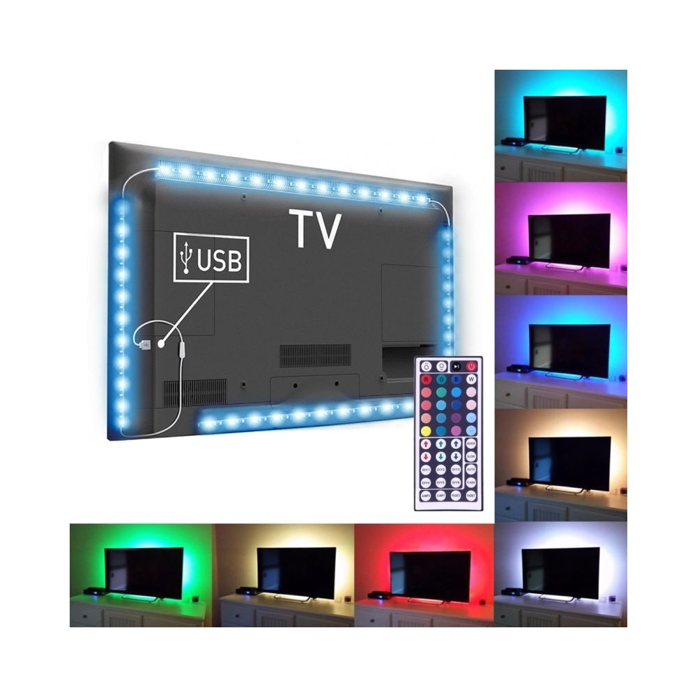 Wewoo - Ruban LED Waterproof Epoxyde 3W Époxy IP65 étanche 30 SMD 5050 USB TV lumière de la corde avec télécommande 44 touches, longueur: 4 x 50cm, large: 10mm colorée - Ruban LED