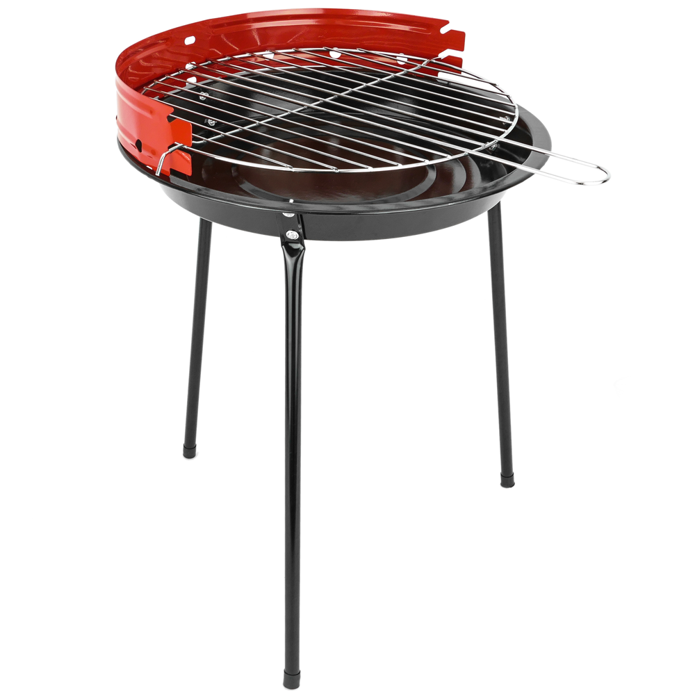 Primematik - Barbecue à charbon de bois de 33 cm avec pattes BBQ grille pour jardin et camping - Grille d'aération