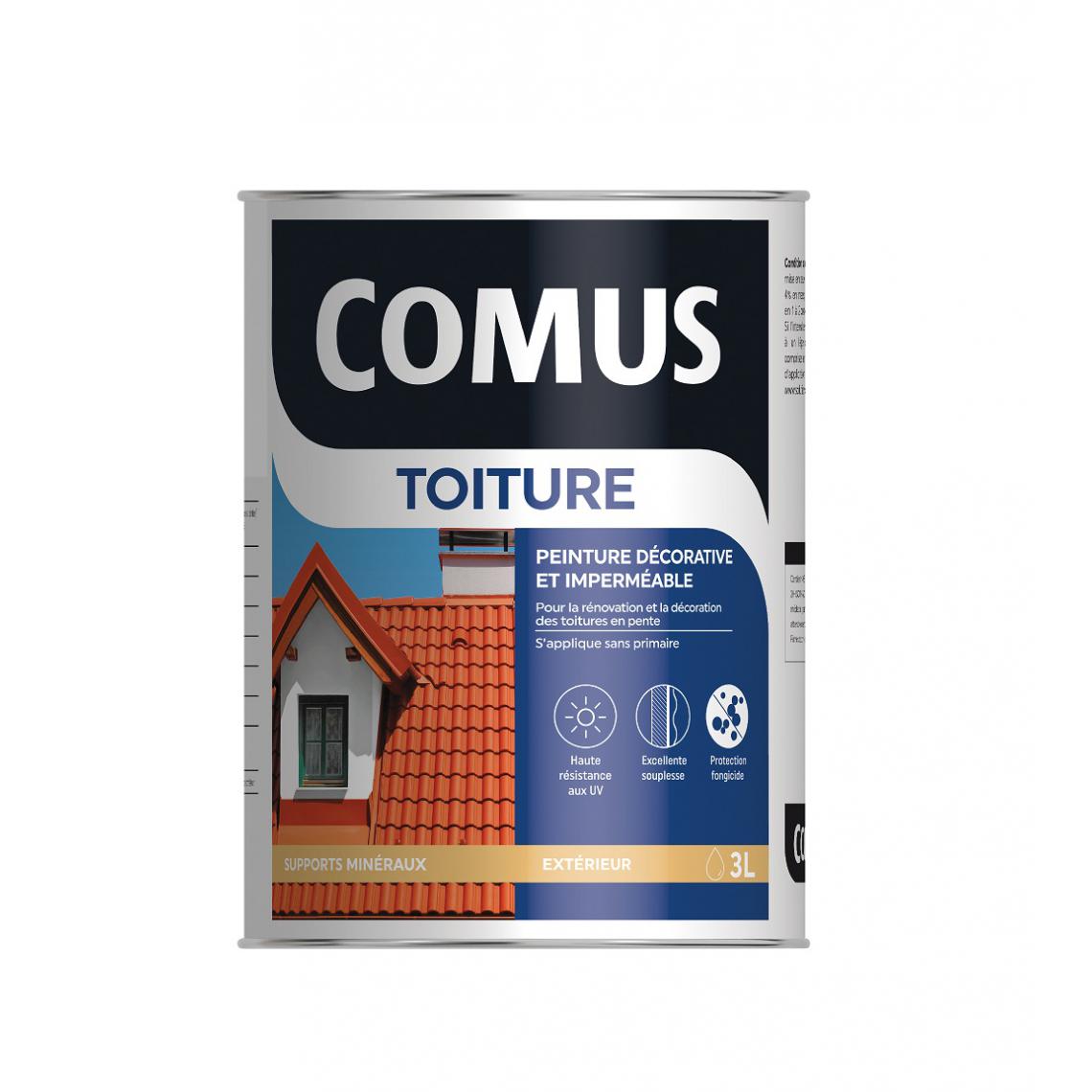 Comus - COMUS TOITURE - Brun pâle 3L - Peinture décorative imperméable pour la rénovation des toitures - COMUS - Peinture extérieure