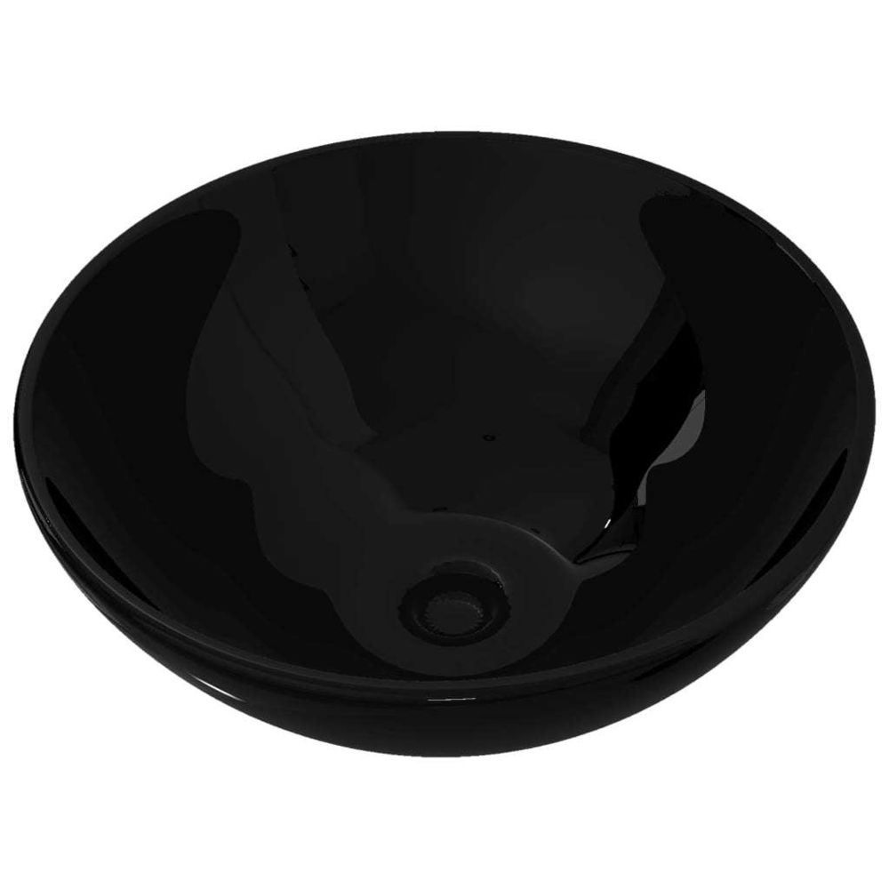 marque generique - Icaverne - Lavabos categorie Bassin d'évier rond céramique Noir pour salle de bain - Lavabo