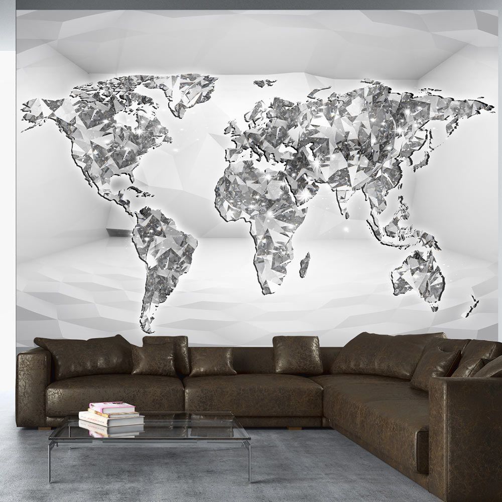 marque generique - 150x105 Papier peint Carte du monde Contemporain Diamond map - Papier peint