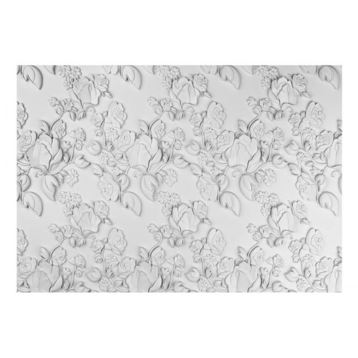 Artgeist - Papier peint - White ornament: roses .Taille : 300x210 - Papier peint