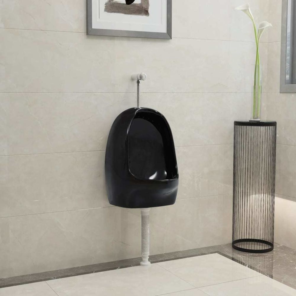 marque generique - Moderne Toilettes & bidets categorie Saint-Domingue Urinoir suspendu avec valve de chasse d'eau Céramique Noir - WC