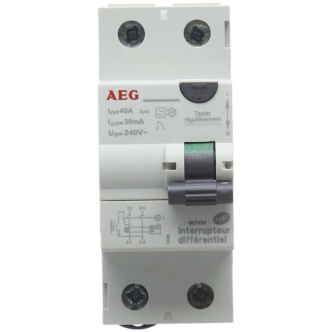 AEG - Interrupteur différentiel 40A 30Ma Type A - Tableaux prééquipés