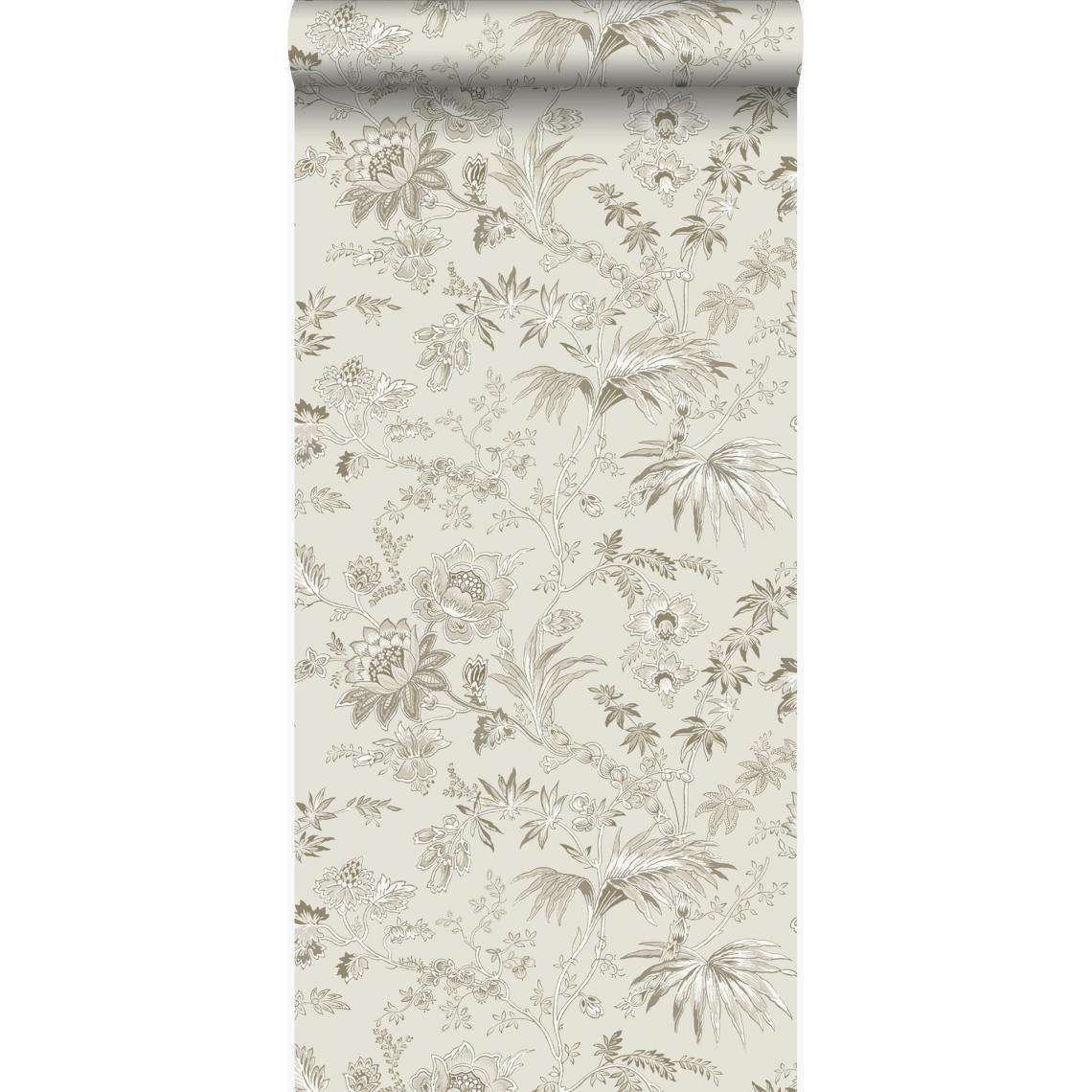 Origin - Origin papier peint fleurs beige - 326123 - 53 cm x 10,05 m - Papier peint