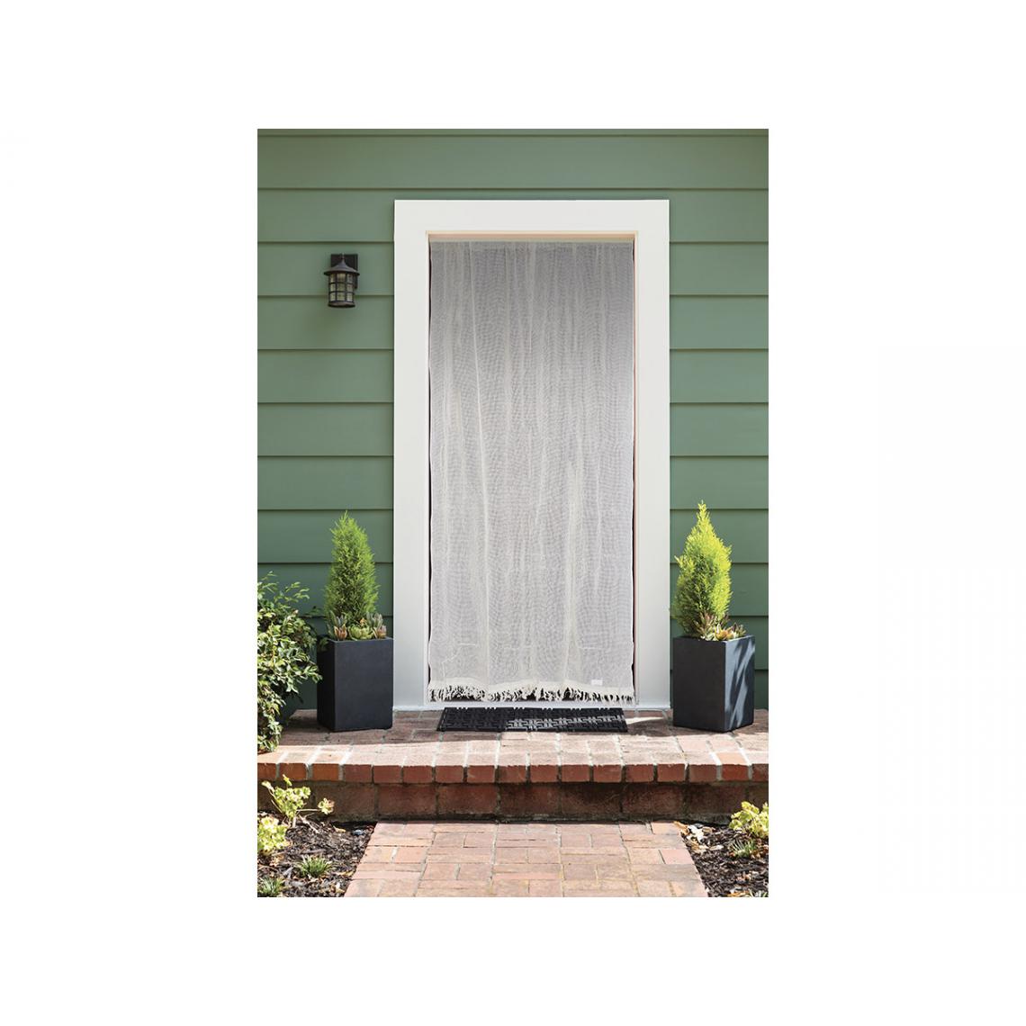 Jardideco - Rideau de porte moustiquaire en toile écru 140 x 225 cm - Moustiquaire Fenêtre