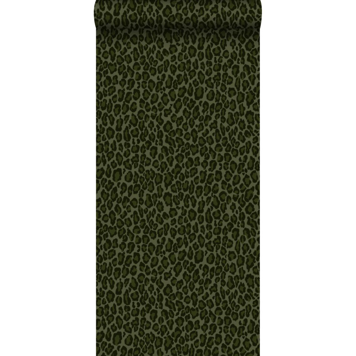 ESTAhome - ESTAhome papier peint peau de léopard vert foncé - 139153 - 0.53 x 10.05 m - Papier peint