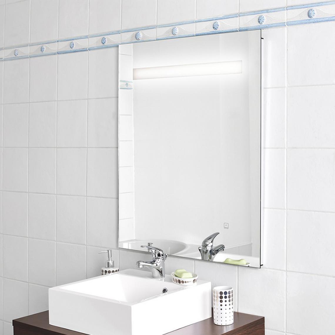 Creazur - Miroir LED rétro éclairé ELEGANCE - 70x80 cm - avec interrupteur sensitif - Miroir de salle de bain