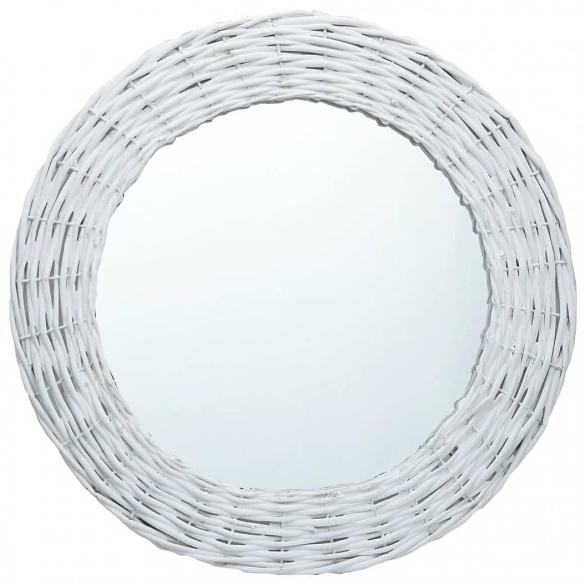 Chunhelife - Miroir Blanc 80 cm Osier - Miroir de salle de bain