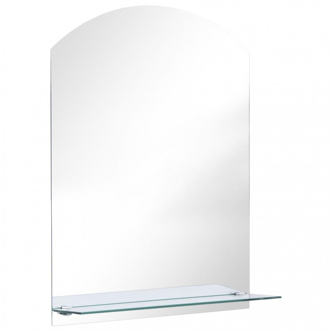Icaverne - Icaverne - Miroirs selection Miroir mural avec étagère 50x70 cm Verre trempé - Miroir de salle de bain