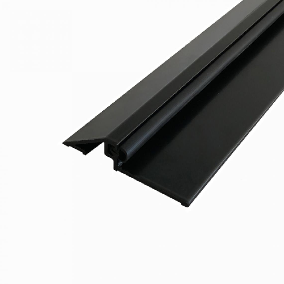 Homewell - Seuil de porte en aluminium avec joint, laqué noir, 1m - Barre de seuil