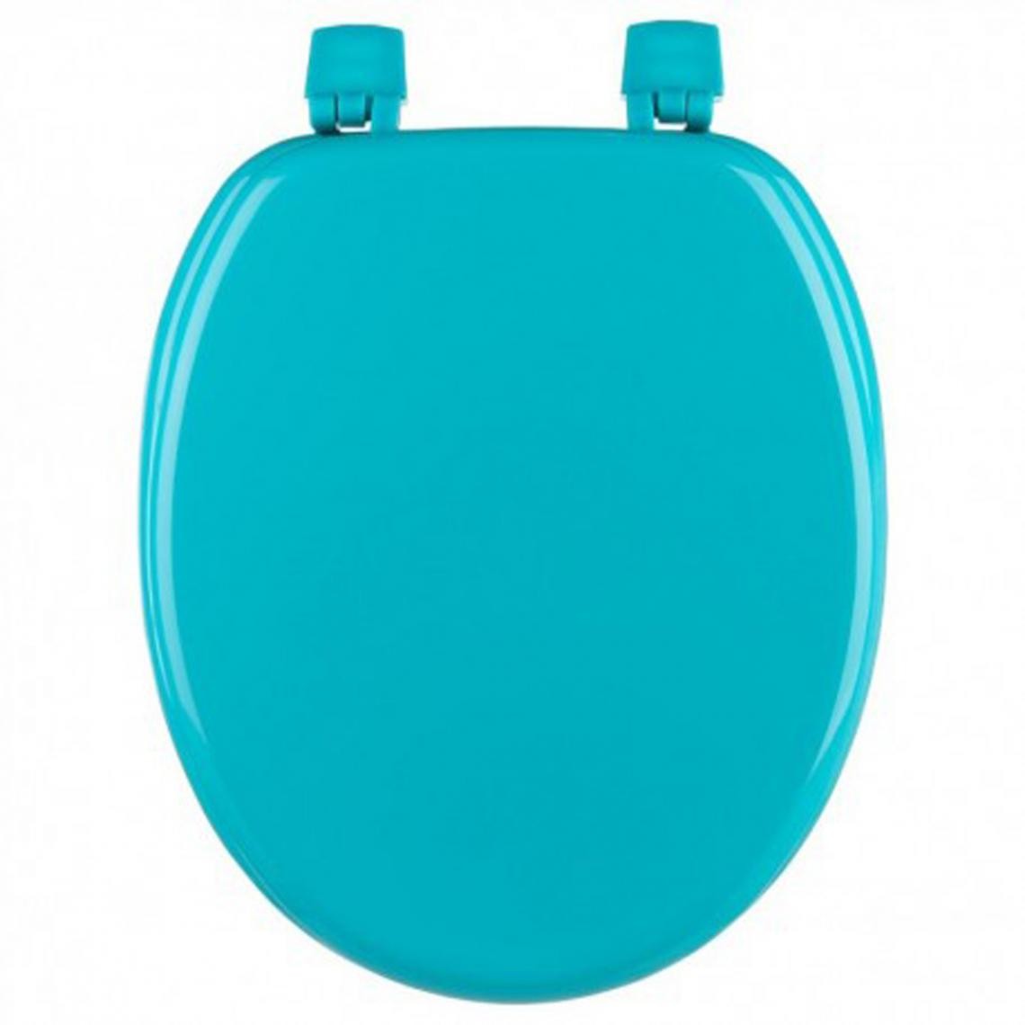 Pegane - Abattant coloris WC en bois coloris turquoise - Dim : L.37 x P.43cm - Abattant WC
