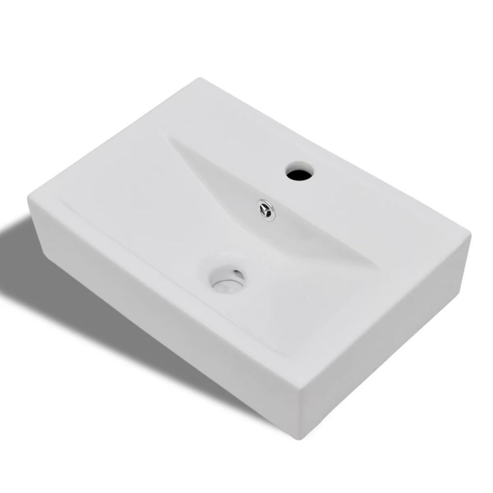 marque generique - Icaverne - Lavabos gamme Vasque à trou de trop-plein/robinet céramique pour salle de bain Blanc - Lavabo