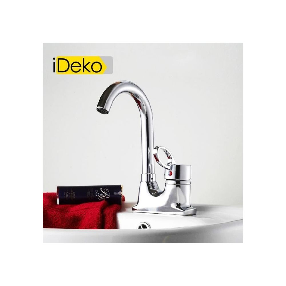 Ideko - iDeko®Robinet Mitigeur lavabo chrome(Haut) & Flexible - Lavabo